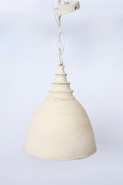 Medium Cream Metal Hanging Lamp